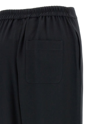 Black Acetate Casual Pants