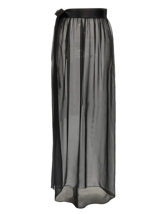 Black Silk Mini Skirt