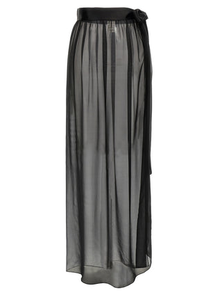 Black Silk Mini Skirt