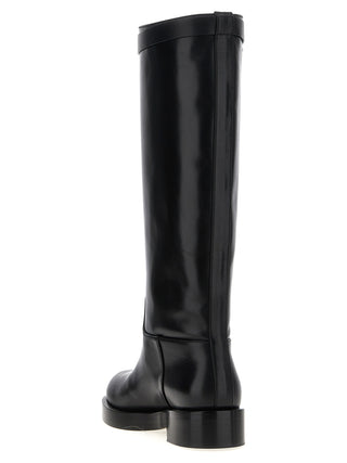 Black Calfskin Over The Knee