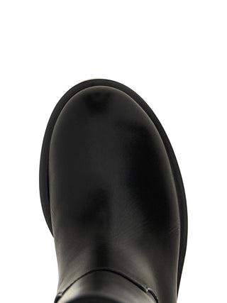Black Calfskin Over The Knee