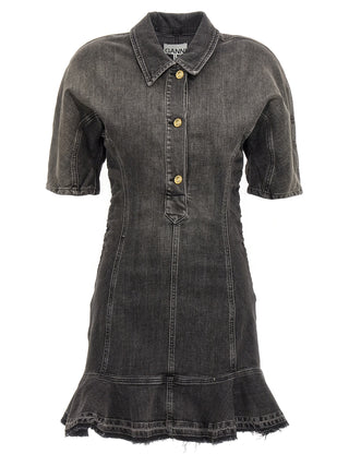 Vestido corto de algodón negro