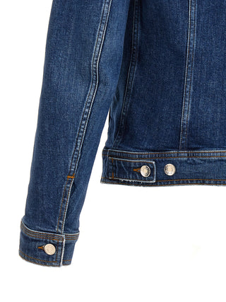 Chaqueta azul de mezclilla de algodón