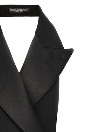 Chaqueta sin mangas de seda negra