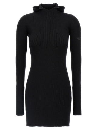 Black Wool Short Dress