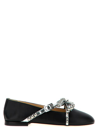Black Leather Ballet Flats