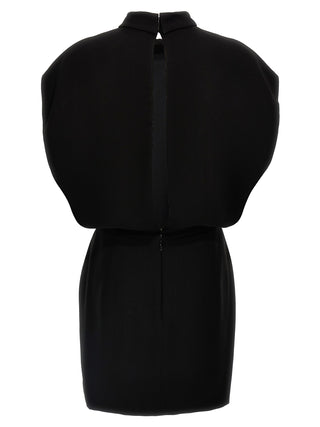 Black Triacetate Short Dress