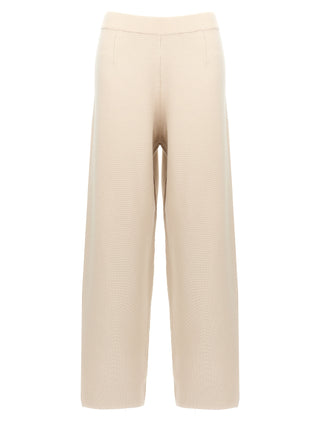 Beige Viscose Casual Pants