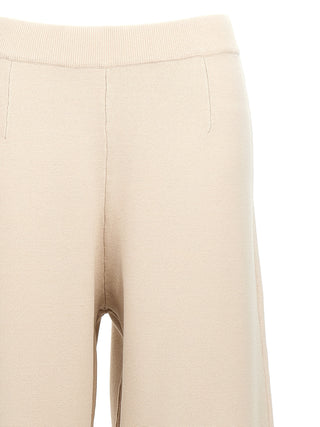 Beige Viscose Casual Pants