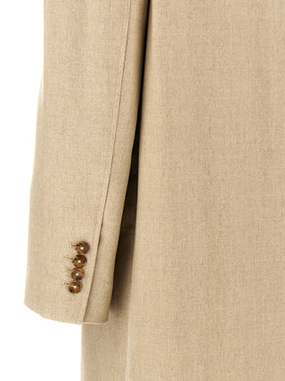 Beige Virgin Wool Coat