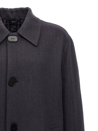 Blue Virgin Wool Coat