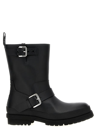 Black Polyester Ankle Boots