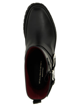 Black Polyester Ankle Boots