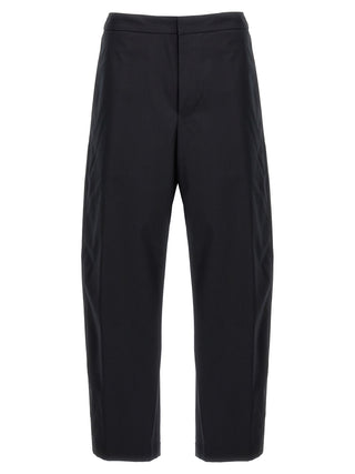 Blue Cotton Casual Pants