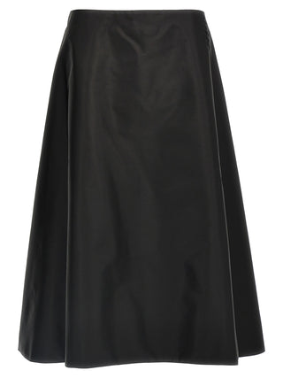 Black Polyamide Midi Skirt