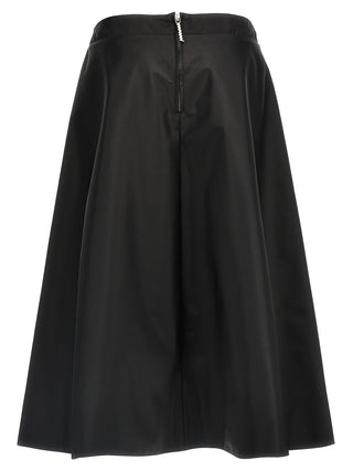 Black Polyamide Midi Skirt