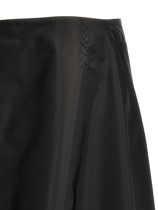 Black Polyamide Midi Skirt