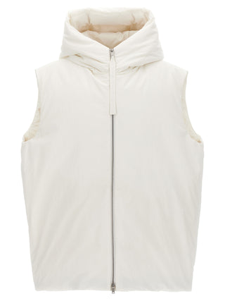 White Polyester Sleeveless Jacket