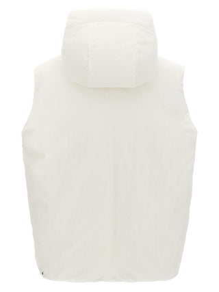 White Polyester Sleeveless Jacket