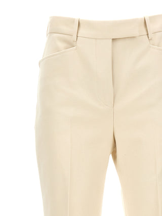 Pantalones acampanados blancos de algodón