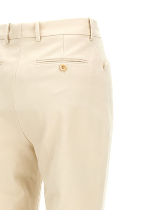 Pantalones acampanados blancos de algodón