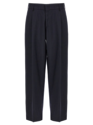 Blue Polyester Dress Pants