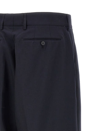 Blue Polyester Dress Pants