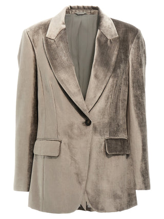 Gray Cotton Blazer