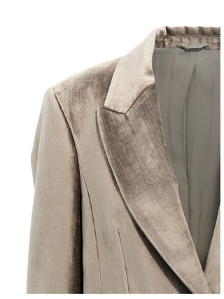 Gray Cotton Blazer
