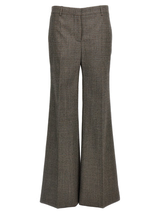 Gray Wool Flared Pants