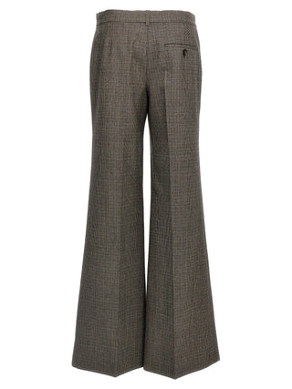 Gray Wool Flared Pants