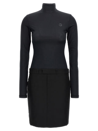 Vestido corto negro de poliéster