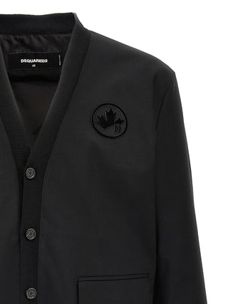 Black Wool Cardigan