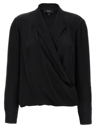 Blusa de seda negra