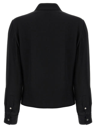 Blusa de seda negra