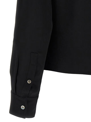 Blusa de seda negra