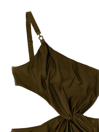 Bicolor Polyamide One-Piece Swimsuit