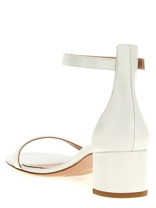 White Leather Flat Sandals