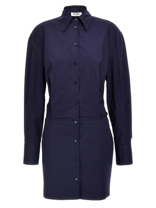 Blue Cotton Short Dress