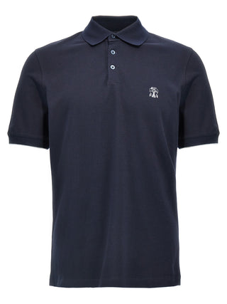 Blue Cotton Polo Shirt