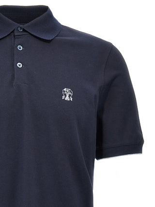 Blue Cotton Polo Shirt