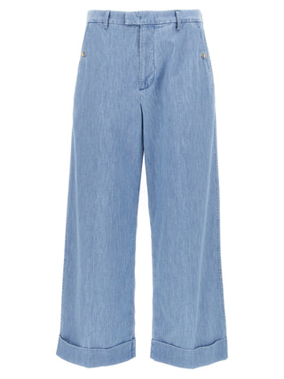 Jeans azules de algodón denim