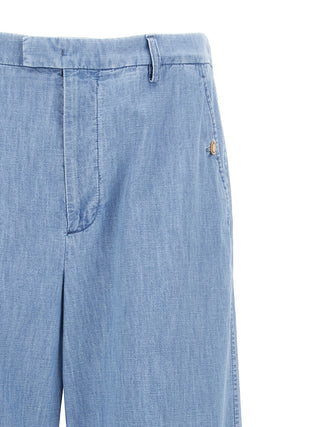 Jeans azules de algodón denim