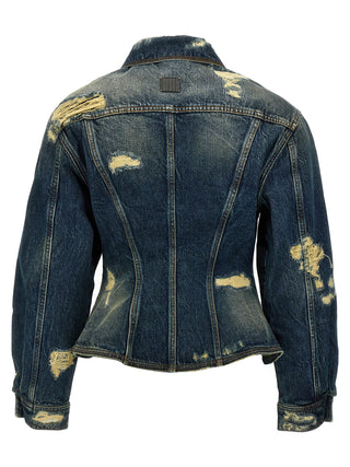 Chaqueta azul de mezclilla de algodón