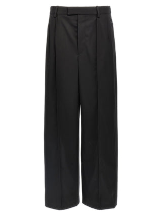 Pantalones casuales de lana negra