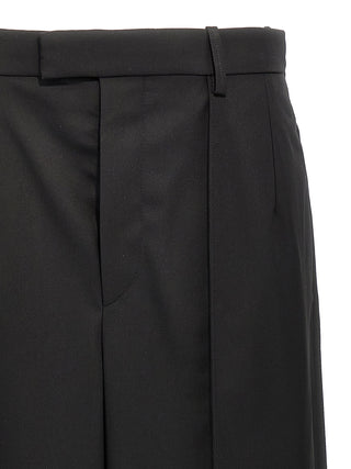 Pantalones casuales de lana negra