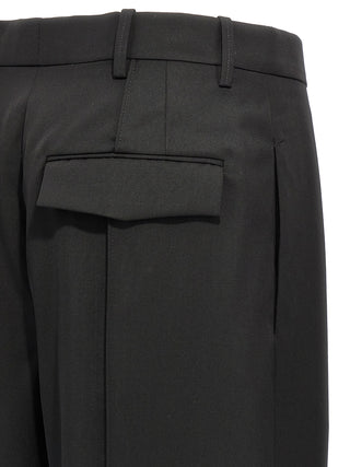 Pantalones casuales de lana negra