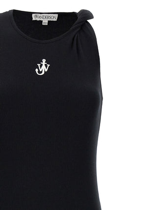Black Cotton Midi Dress