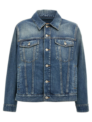 Chaqueta azul de mezclilla de algodón