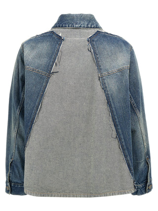 Chaqueta azul de mezclilla de algodón